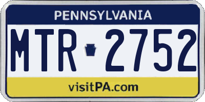 PA license plate MTR2752