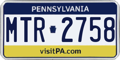 PA license plate MTR2758