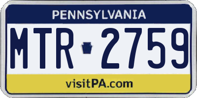 PA license plate MTR2759