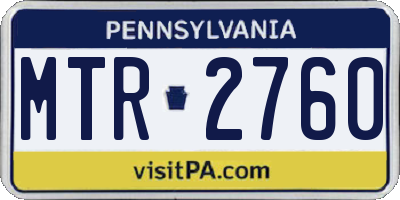 PA license plate MTR2760
