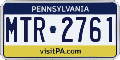 PA license plate MTR2761