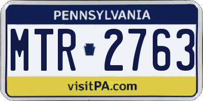 PA license plate MTR2763
