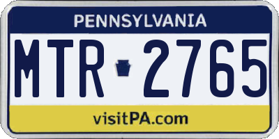PA license plate MTR2765