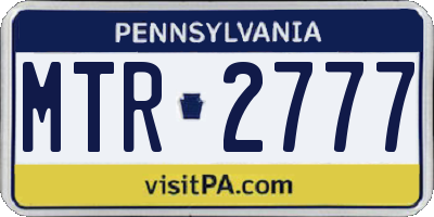 PA license plate MTR2777