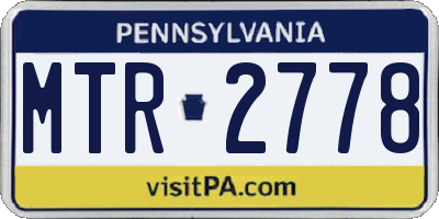 PA license plate MTR2778