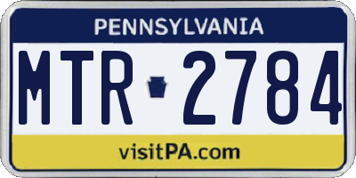 PA license plate MTR2784