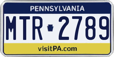 PA license plate MTR2789