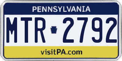 PA license plate MTR2792