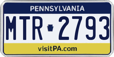 PA license plate MTR2793