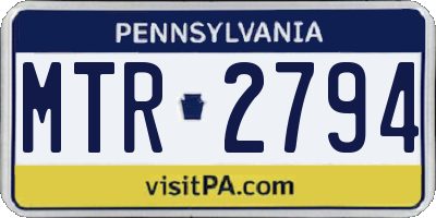 PA license plate MTR2794