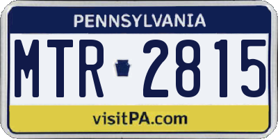 PA license plate MTR2815