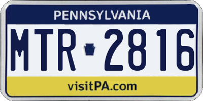 PA license plate MTR2816