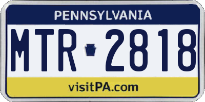 PA license plate MTR2818