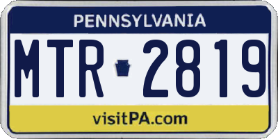 PA license plate MTR2819