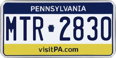 PA license plate MTR2830