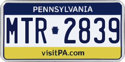 PA license plate MTR2839