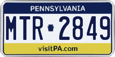 PA license plate MTR2849