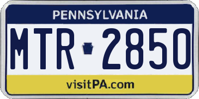 PA license plate MTR2850