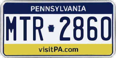 PA license plate MTR2860