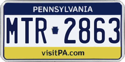 PA license plate MTR2863