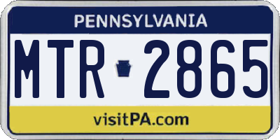 PA license plate MTR2865