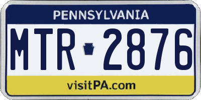 PA license plate MTR2876