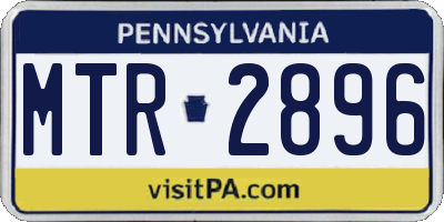 PA license plate MTR2896