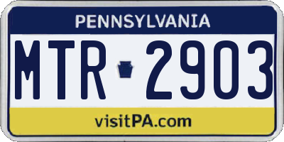 PA license plate MTR2903
