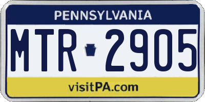 PA license plate MTR2905