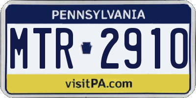 PA license plate MTR2910