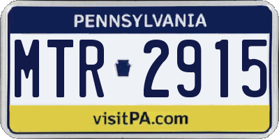 PA license plate MTR2915
