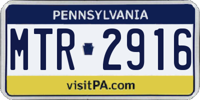 PA license plate MTR2916