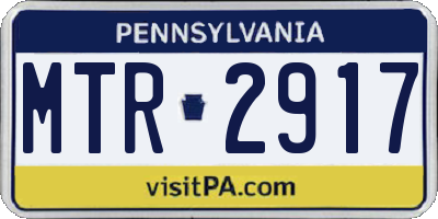 PA license plate MTR2917
