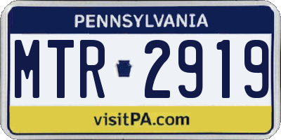 PA license plate MTR2919