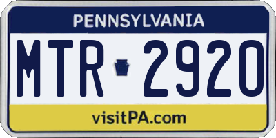 PA license plate MTR2920