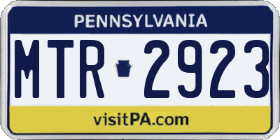 PA license plate MTR2923