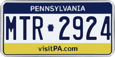 PA license plate MTR2924