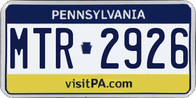 PA license plate MTR2926