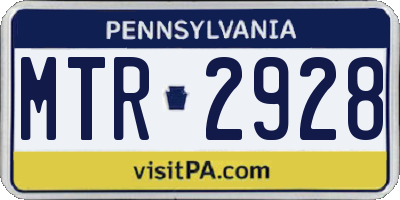 PA license plate MTR2928