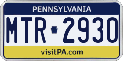 PA license plate MTR2930