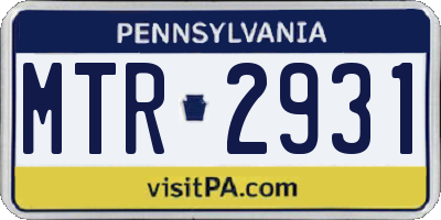 PA license plate MTR2931