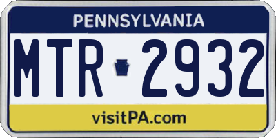PA license plate MTR2932