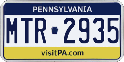 PA license plate MTR2935