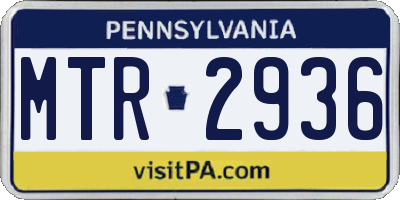 PA license plate MTR2936