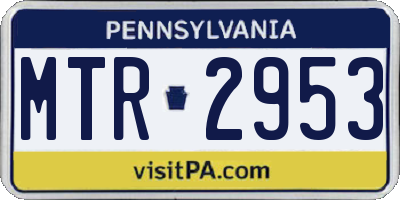 PA license plate MTR2953