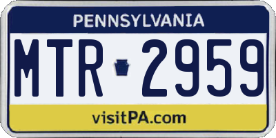 PA license plate MTR2959