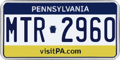 PA license plate MTR2960