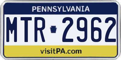 PA license plate MTR2962