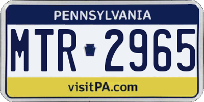 PA license plate MTR2965