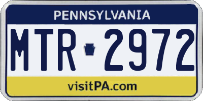 PA license plate MTR2972